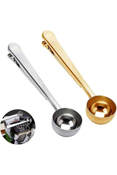 KASTWAVE Coffee Scoop Clip, Stainless Steel Tablespoon with Long Handle, Mult...