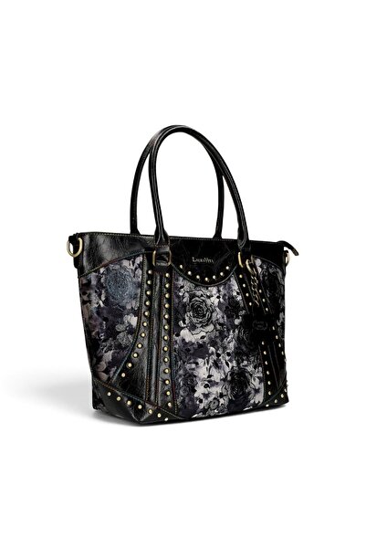 LAURA VITA AMBER 05 Black Women's Bag – Floral Print, Handbag/Shoulder Bag, 3...