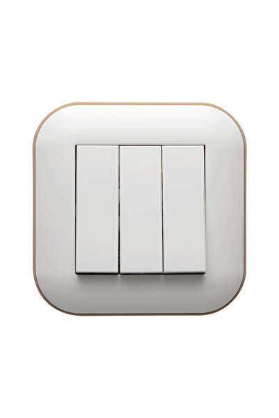 Danex Triple switch 10a white/kraft loft - | 404-010206-254, ovivo, white