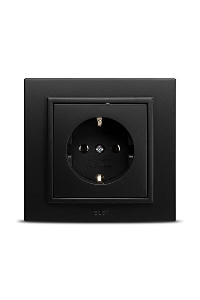 Danex Schuko 16a black matte zena socket -, elbi, black