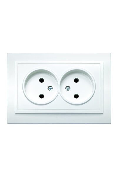 Danex Priză Dublă Schuko 16A Alb Zena -, Elbi, Alb