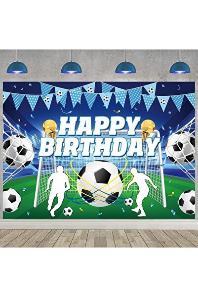 TERRIFI Soccer Birthday Party Backdrop for Kids, Boys & Teens, Blue Sports Th...