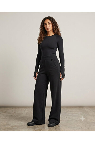Nike 24.7 ImpossiblySoft Dri-FIT High-Waisted Loose Flared Pants siyah eşofma...