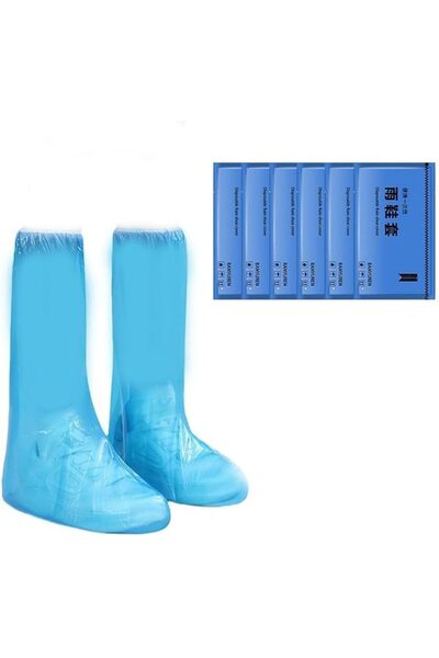 Tazweeq 6Pair Blue Rain Shoe Covers, Thicker Waterproof Shoe Covers Individua...
