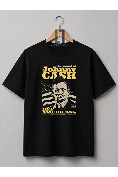 PANDORICA Johnny Cash Retro Baskılı Premium Unisex Tişört