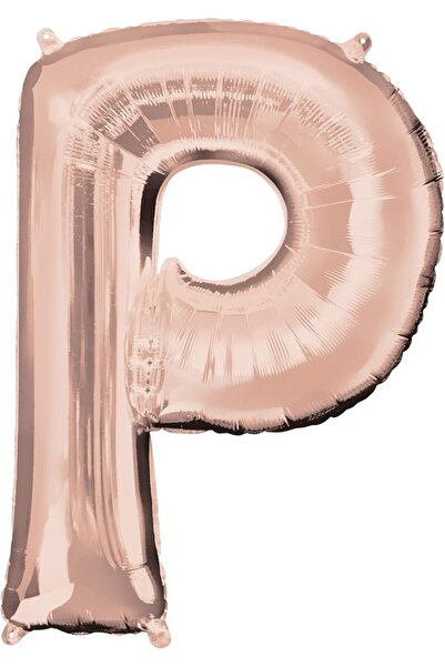 AMSCAN 3657901 بالون فويل على شكل حرف P ذهبي وردي - 60 سم عرض × 81 سم ارتفاع ...