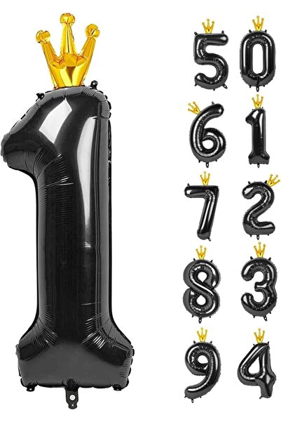THE WHITE SHOP بالونات رقم 1، 40 بوصة، سوداء اللون، لتزيين أعياد الميلاد