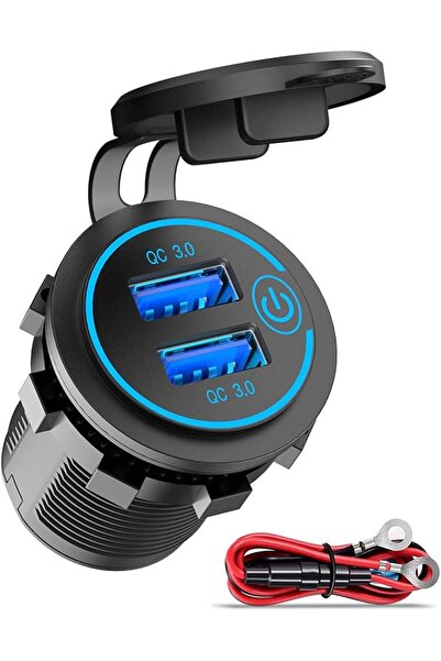 Bukela Car Charger Socket, USB Power Outlet with Dual QC3.0 Fast Charging Por...