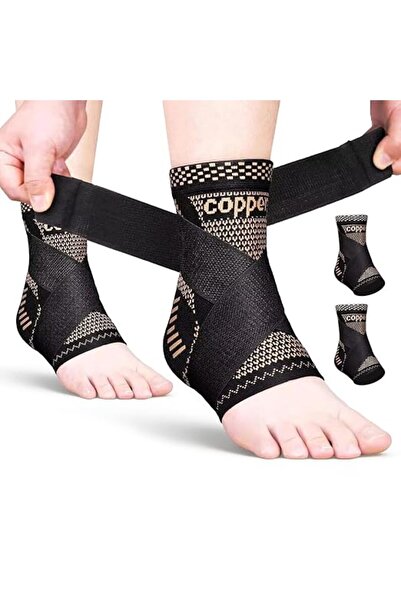 GENERAL Ankle Brace Support, Copper-Infused Adjustable Compression Sleeve for...