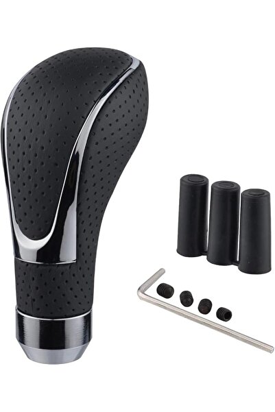 SYOSI Black Leather Gear Shift Knob - Universal Fit for Most Automatic & Manu...