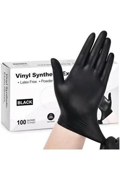 Generic Black Disposable Vinyl Gloves,Latex Free, Powder-Free for Medical, Co...