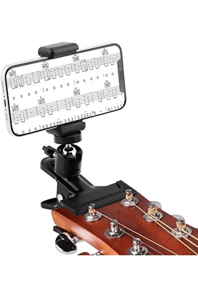 Tazweeq Guitar Head Cell Phone Holder, 360 Degree Rotatable with 1/4 Inch Con...