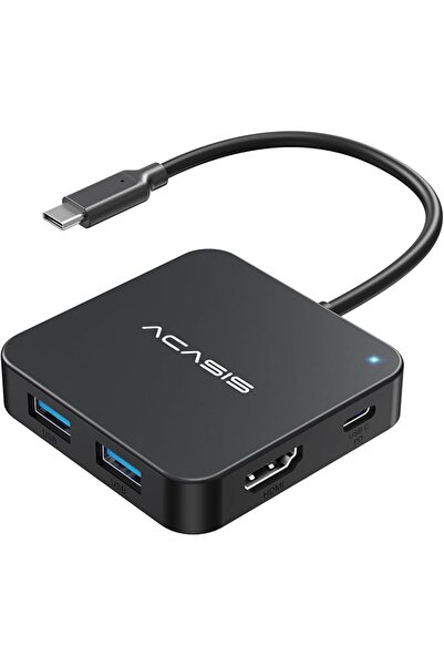 Acasis محول USB C متعدد المنافذ 6 في 1 مع منفذ HDMI بدقة 4K، شحن بقدرة 100 وا...