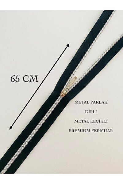 seyranat 1 Piece 65 cm Metal Shiny Zipper, with Handle, Black Color, for Coat...