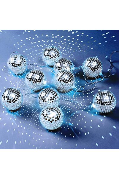 TERRIFI أضواء LED على شكل كرة ديسكو، سلسلة أضواء LED على شكل كرة مرآة مع كرات...