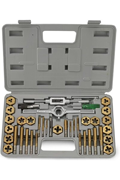 NEİKO 00911A SAE Tap and Die Set, Titanium-Coated Alloy Steel Taps and Dies, ...