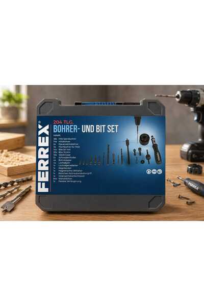 Ferrex Complete set of drills and bits – 204 pieces
