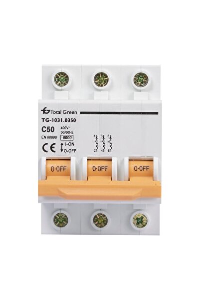 Total Green Intrerupator Automat 50A Tripolar, Total Green, Multicolor