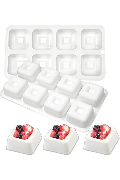 SYOSI 2 Packs Chocolate Square Silicone Molds for Baking, Savarin Pan Mousse ...