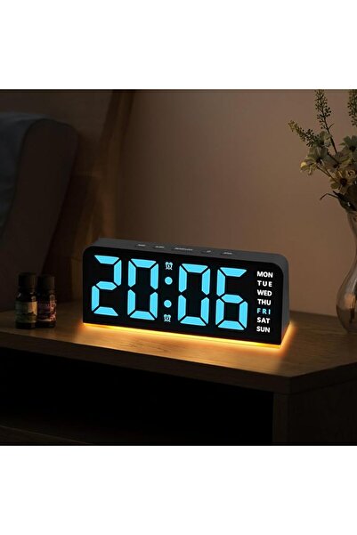 KASTWAVE ساعات منبه رقمية للطاولة الجانبية، شاشة LED كبيرة لعرض درجة الحرارة ...