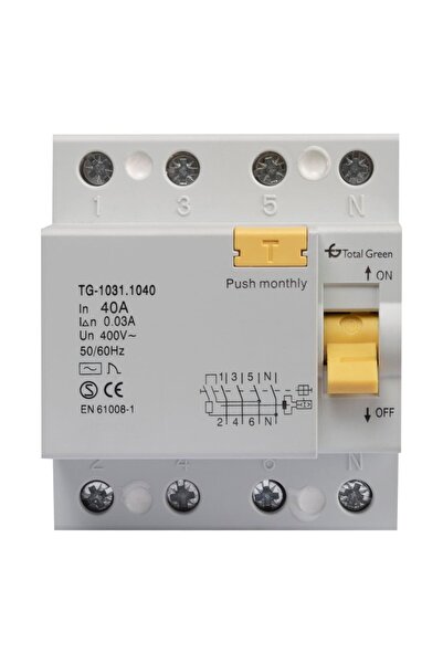 Total Green Intrerupator Automat Diferential 4p 40A 30ma, Total Green, Multic...