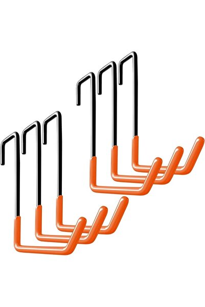 KASTWAVE Heavy Duty Rafter Hanger Garage Hooks, 6 Pack Orange Non-Slip Coated...