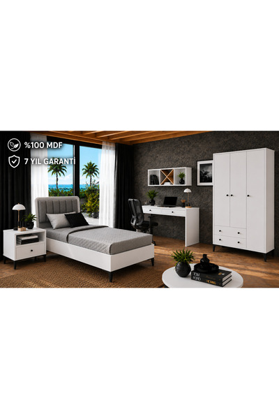 VENATTO lucca white genç odası (%100mdf)