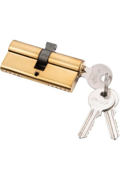 PRO707 Pro7 Copper 70mm Door Lock Cylinder with 3 Keys - Gold Euro Profile Do...