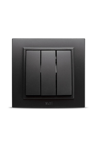 ELBİ Triple switch 10a matte black zena -, elbi, black