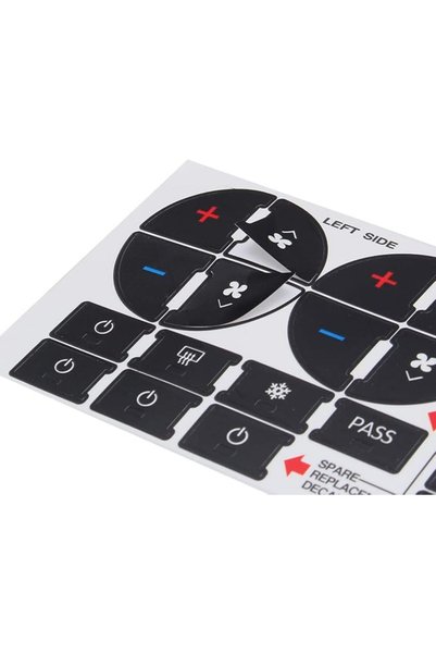 TRADERPLUS 3 Pack Replacement AC Dash Button Sticker Repair Kit Fit