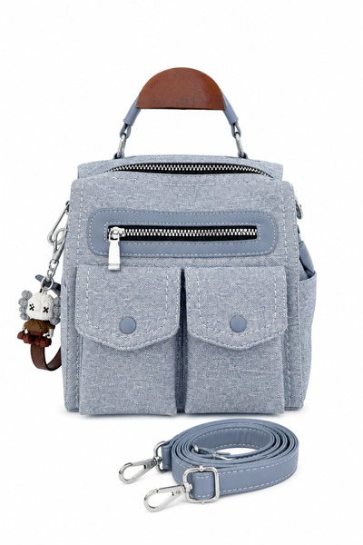KRISTE BELL Women's Backpack Multifunctional Shoulder Bag Linen Textured Pock...