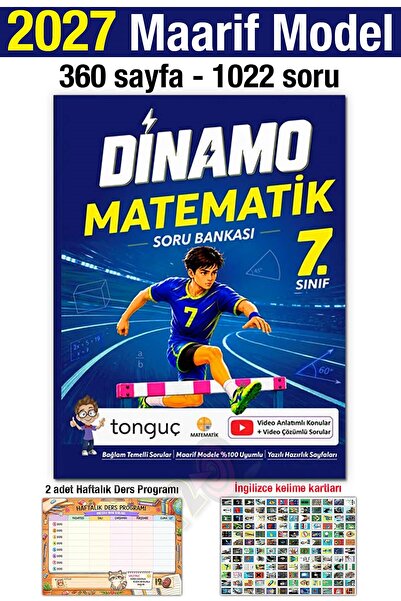 Tonguç Yayınları 7. Sınıf 2027 Dinamo Matematik Soru Bankası Maarif Yeni Müfr...
