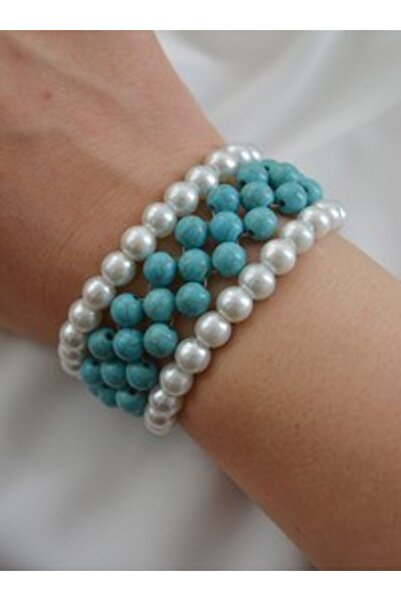 Stoneage Turkuaz Vei̇nci̇ Bracelet Set - Multi-Colored