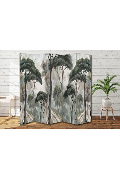 dbsanat Orman Temalı Özel Tasarım Paravan Room Divider 180 x 200 cm