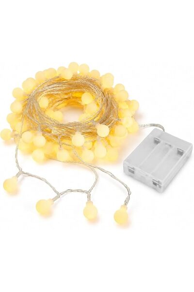 MIANQIONGFENG أضواء زينة كروية 10 متر 100 LED تعمل بالبطارية