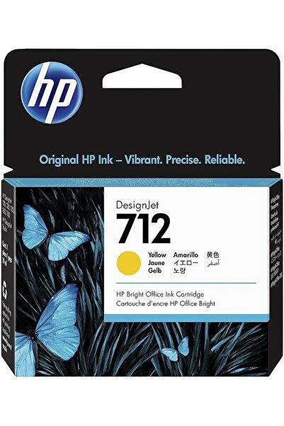 Hpamba خرطوشة حبر أصلية صفراء HP 712 سعة 29 مل لطابعة DesignJet - 3ED69A