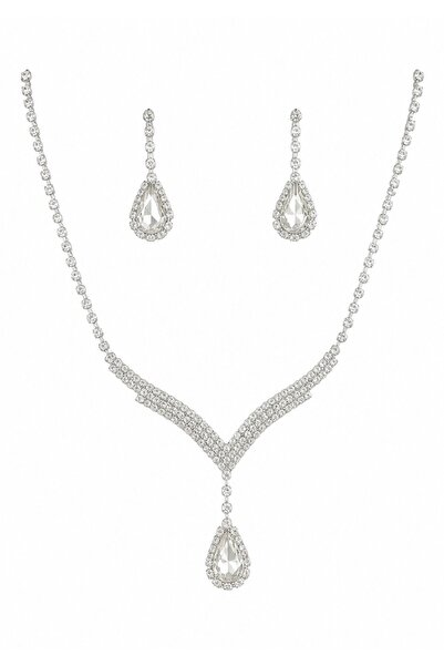 XUPING JEWELRY Tasarım Damla Abiye Kolye Küpe Seti