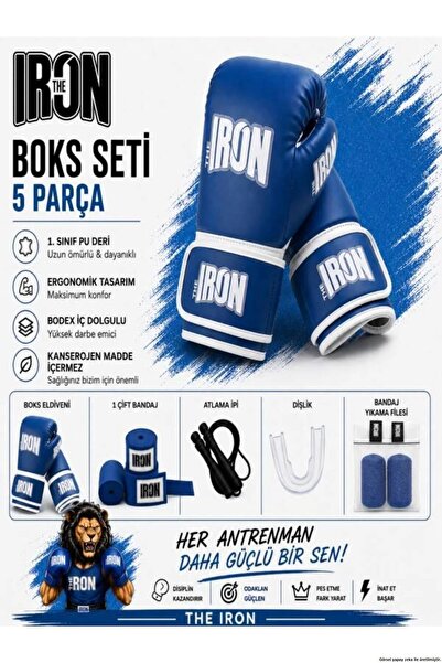 Theiron 5 Piece Boxing Set - Boxing Gloves + 3.5m Bandage + Jump Rope + Mouth...
