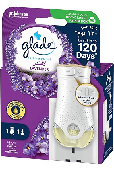 Glade معطر هواء كهربائي، زيت معطر برائحة اللافندر، حامل مع عبوة قابلة لإعادة ...
