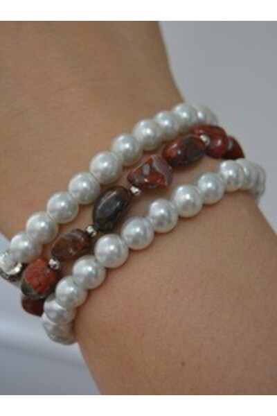 Stoneage Jasper Vei̇nci̇ Bracelet Set - Multicolor -