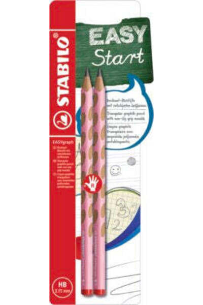 Stabilo Creion grafit EASYgraph Pastel, 3.15 mm, HB, pentru dreptaci, roz, se...