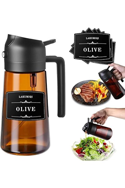 GENERAL Oliver Oil Sprayer & Dispenser for Cooking Bottle 16oz Dark Glass Fin...