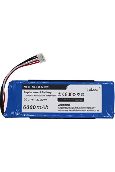 GENERAL Replacement Battery for JBL Pulse 2, Pulse II, PULSE2BLKUS，3.7V/6000mAh