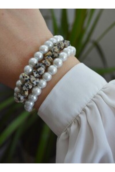 Stoneage Dalmaçian Agate Venice Bracelet Set - Multi-Colored