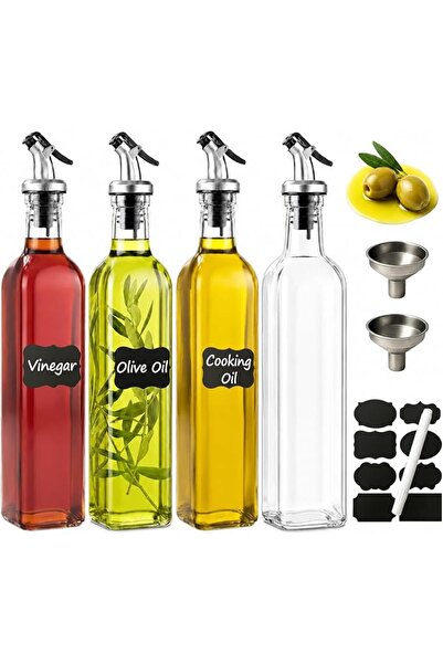 WERTIOO Olive Oil Dispenser Bottle 4Pack, 17oz Oil and Vinegar Dispenser Set,...