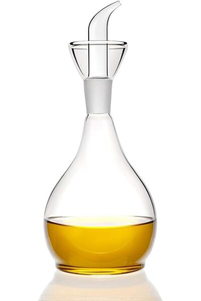 MAKINGTEC 380 ml Clear Glass Olive Oil Dispenser Bottle, Oil & Vinegar Cruet ...