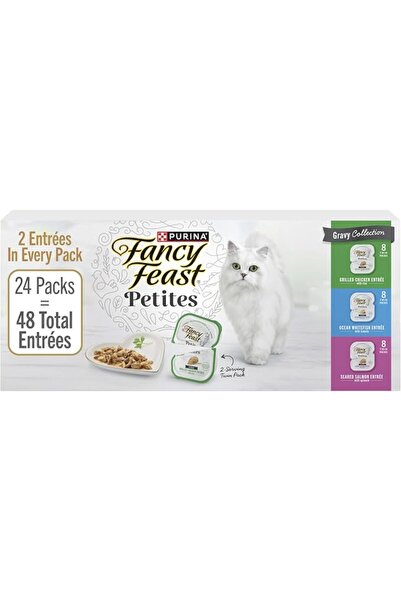 Fancy Feast Purina Gourmet Wet Cat Food Variety Pack, Petites Gravy Collectio...