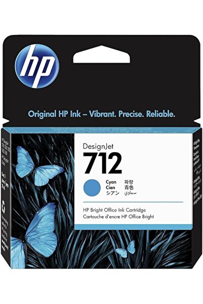 Hpamba خرطوشة حبر أصلية HP 712 سعة 29 مل باللون السماوي لطابعة DesignJet - 3E...