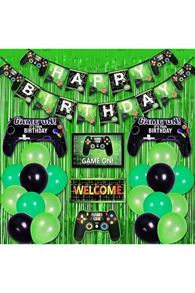 Tazweeq Video Game Party Supplies - Game Controller Balloons, Happy Birthday ...