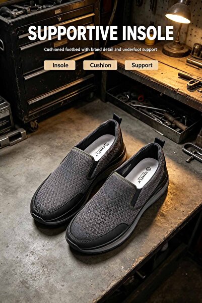 ArabTread Comfortable Men’s Daily Slip‑On Shoes Breathable Knit Mesh Upper St...